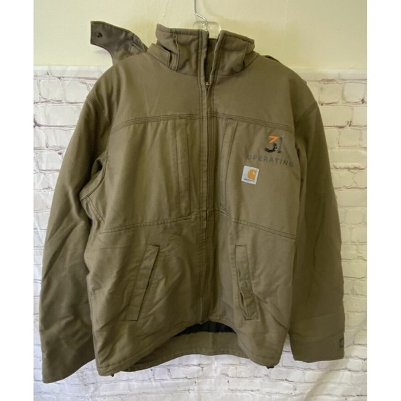 Carhartt Other - Carhartt Jacket Full Swing Hooded Jacket Brown Lined Rain Defender Zip Size M